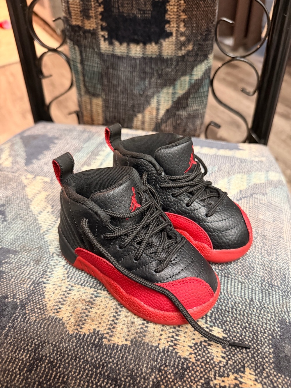 Jordan Kids Black and Red High-Top Sneakers